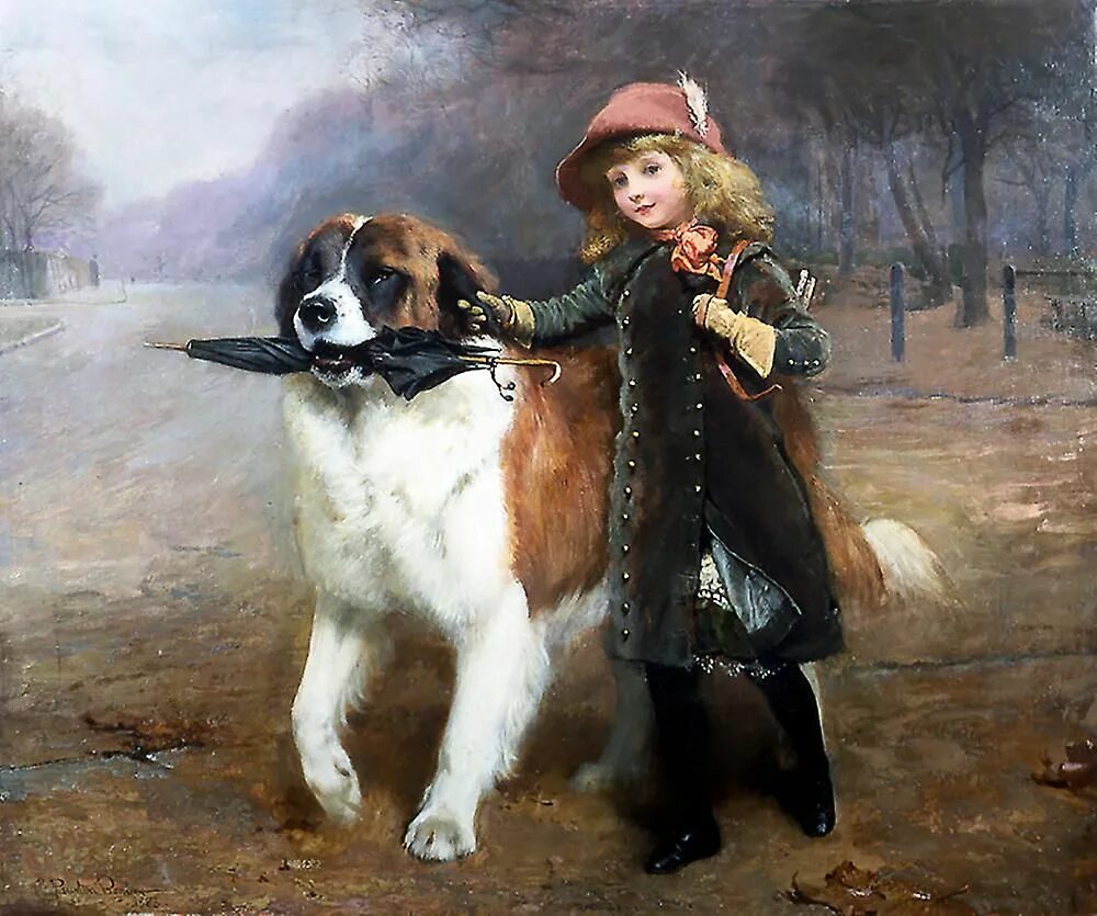 Люди и звери сюжет. Charles Burton Barber художник.