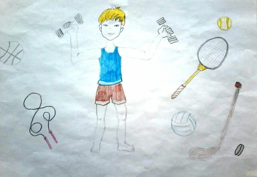 Рисунок на спортивную тему. Рисунок на тему физкультура. Детские рисунки на спортивную тему. Рисунок на тему спорт легкий. Любимая игра урок