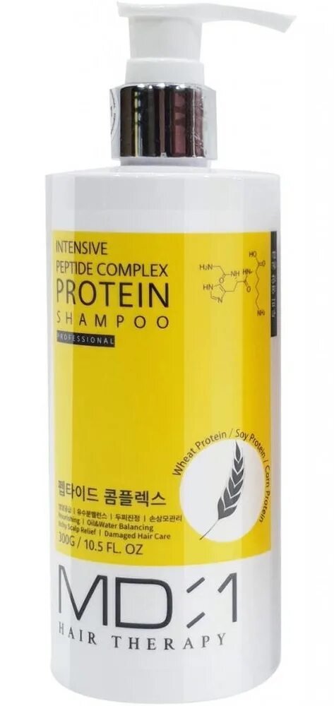 Шампунь MD-1 пептидный с протеином 300мл. Шампунь MD-1 пептидный с протеином. Пептидный шампунь с протеинами - MD-1 Intensive Peptide Complex Protein Shampoo. MD:1 шампунь с протеинами 300 мл. Шампунь с протеином для волос