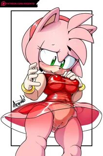 argento, amy rose, sonic (series), blush, breasts, cameltoe, furry, green e...