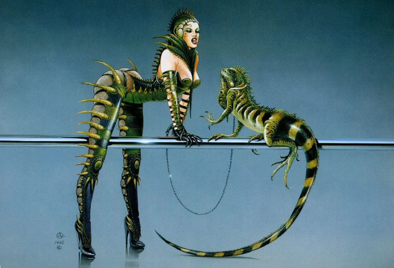 Reptile girl. Художник Chris Achilleos.