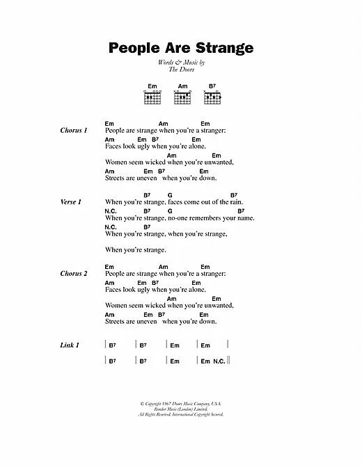 People are Strange Ноты. People are Strange табы. People are Strange the Doors Ноты. People are Strange the Doors аккорды. When you are strange