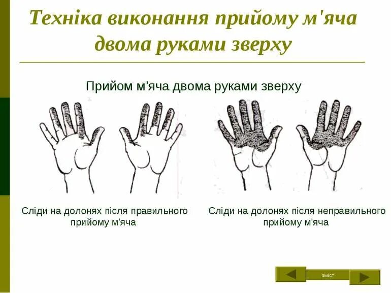Техника выполнения приема мяча двумя руками сверху