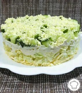 Салаты с курицей и огурцом слоями