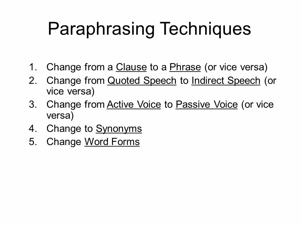 Changing synonyms. Changing synonyms