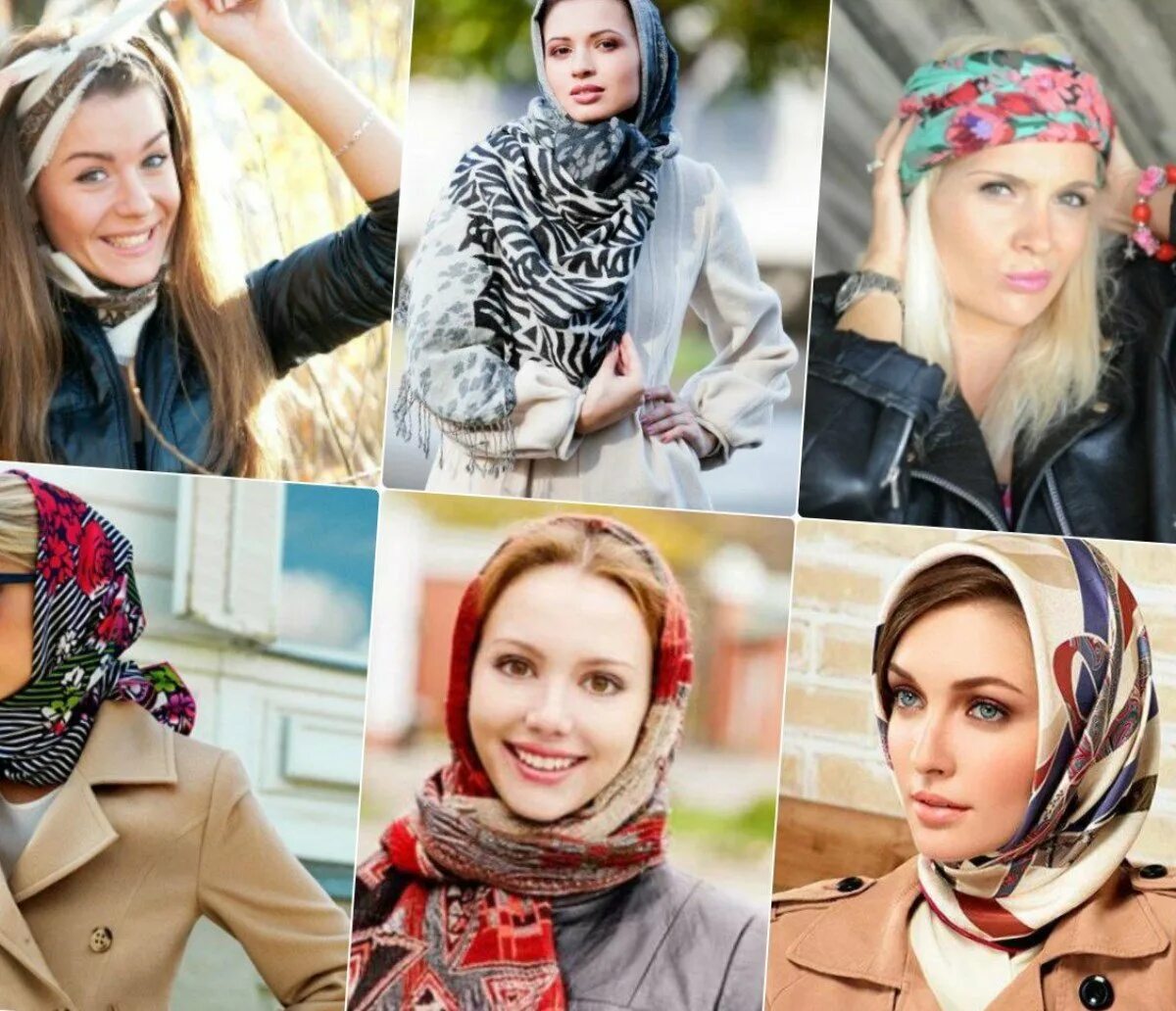 Как завязывать шарф на голову вместо шапки