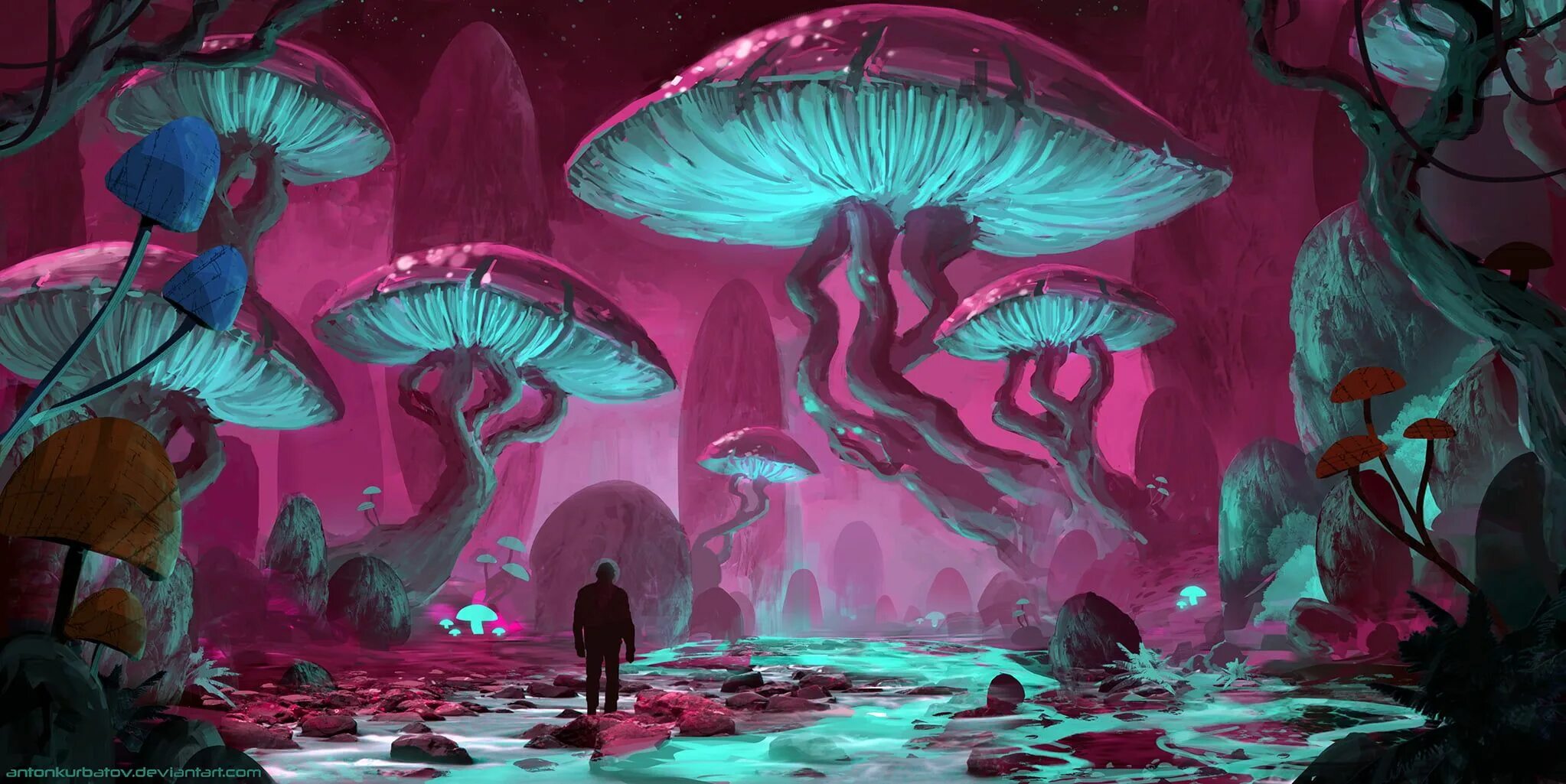 Digital hallucination or3o. Инопланетные грибы. Грибы фэнтези. Инопланетные растения. Грибы арт фэнтези.