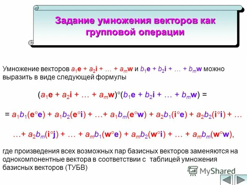 Произведение базисов