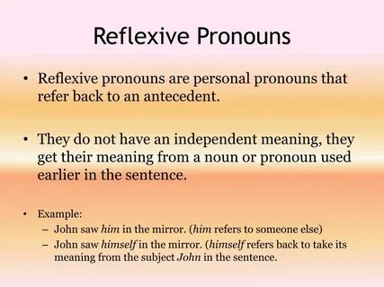 Reflexive pronouns examples