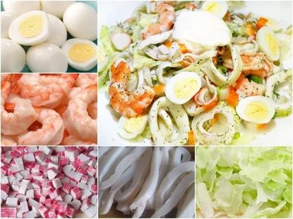Салат кальмары крабовые палочки яйцо огурец
