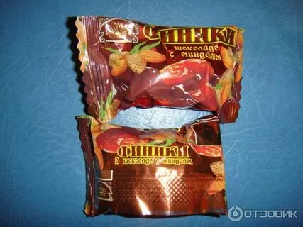 Конфеты финики в шоколаде с миндалем