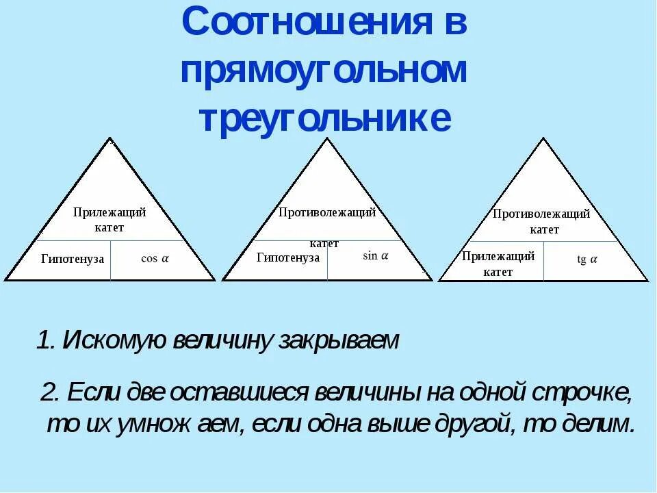 Соотношения в треугольнике. Соотношения в прямоугольном треугольнике. Метрические отношения в треугольнике. Метрические соотношения в прямоугольном треугольнике.