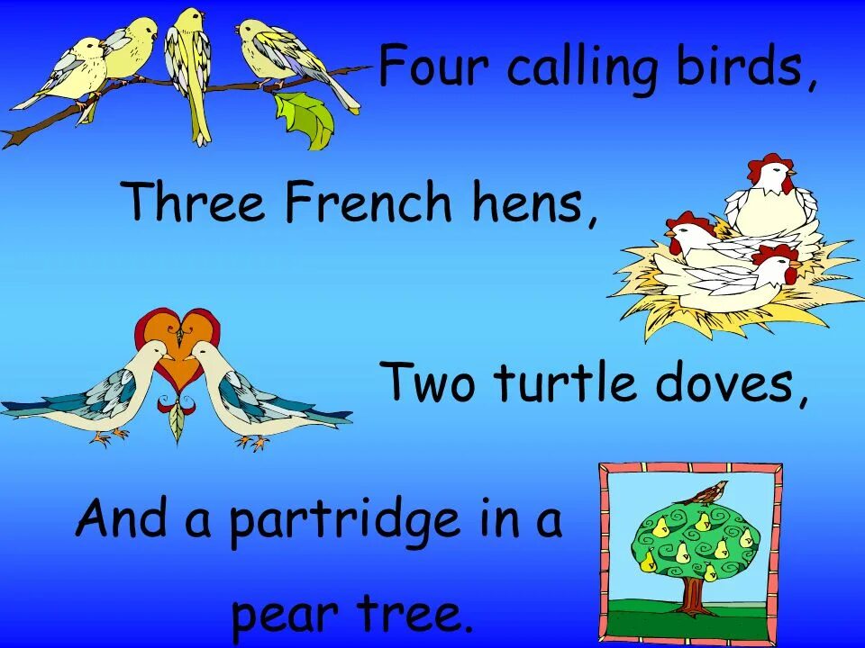 I a bird перевод. Four calling Birds. Two Turtle doves three French Hens. Turtle doves перевод. Bell-Bird перевод.