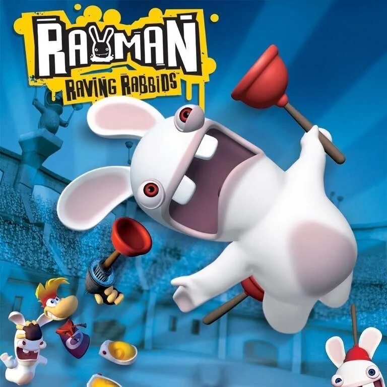 Включи кролик игра. Rabbids игра. Игра про кроликов Rayman Raving. Рейман и бешеные кролики. Rayman Raving Rabbids обложка.