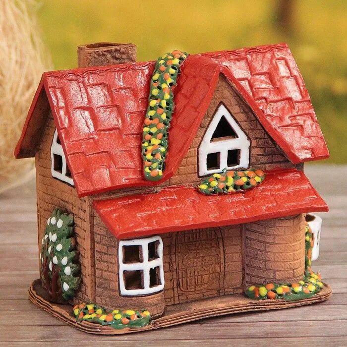 Купить дом керамическая. Аромалампа домик «Талина». Керамические домики. Аромалампа домик керамическая. Домики из керамики ручной.