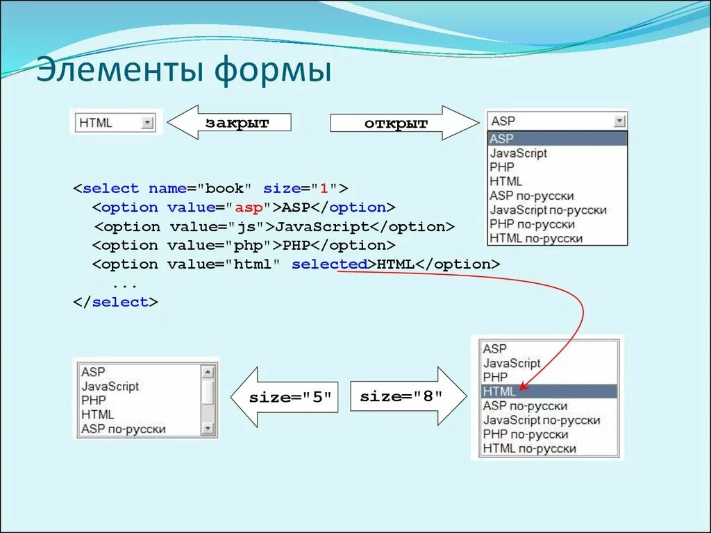 Открыть форму элемента. Элементы html. Основные элементы html. Формы html. Элементы управления формы.