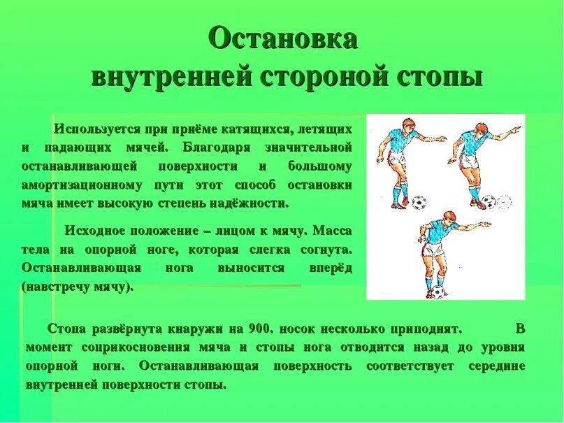 Остановка мяча внутренней стороной стопы. Остановка мяча внутренней стороной стопы в футболе. Способы остановки мяча в футболе. Ведение и передача мяча в футболе.