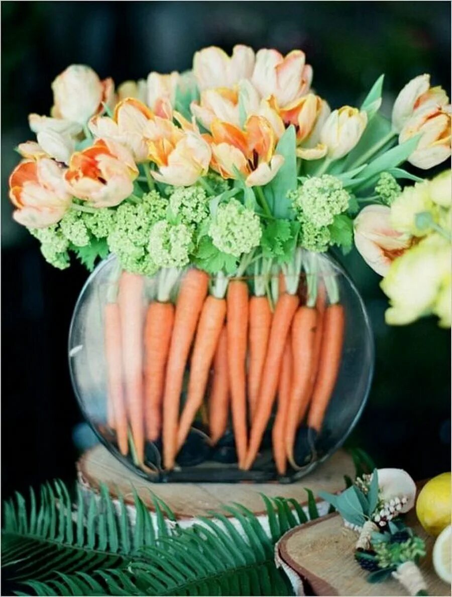 Креативный букет. Необычные букеты из овощей. Композиция из овощей. Букет из морковки.