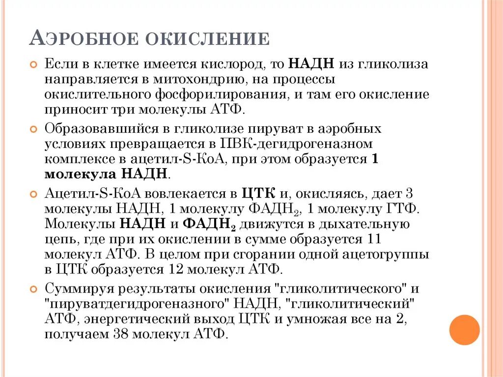 Сколько молекул атф образуется в кислородном этапе. Процесс аэробного окисления Глюкозы. Этапы аэробного окисления. Процесс аэробного окисления углеводов. Основные этапы аэробного окисления углеводов.