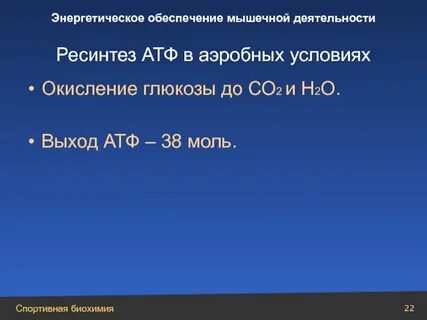 Энергетическое окисление глюкозы
