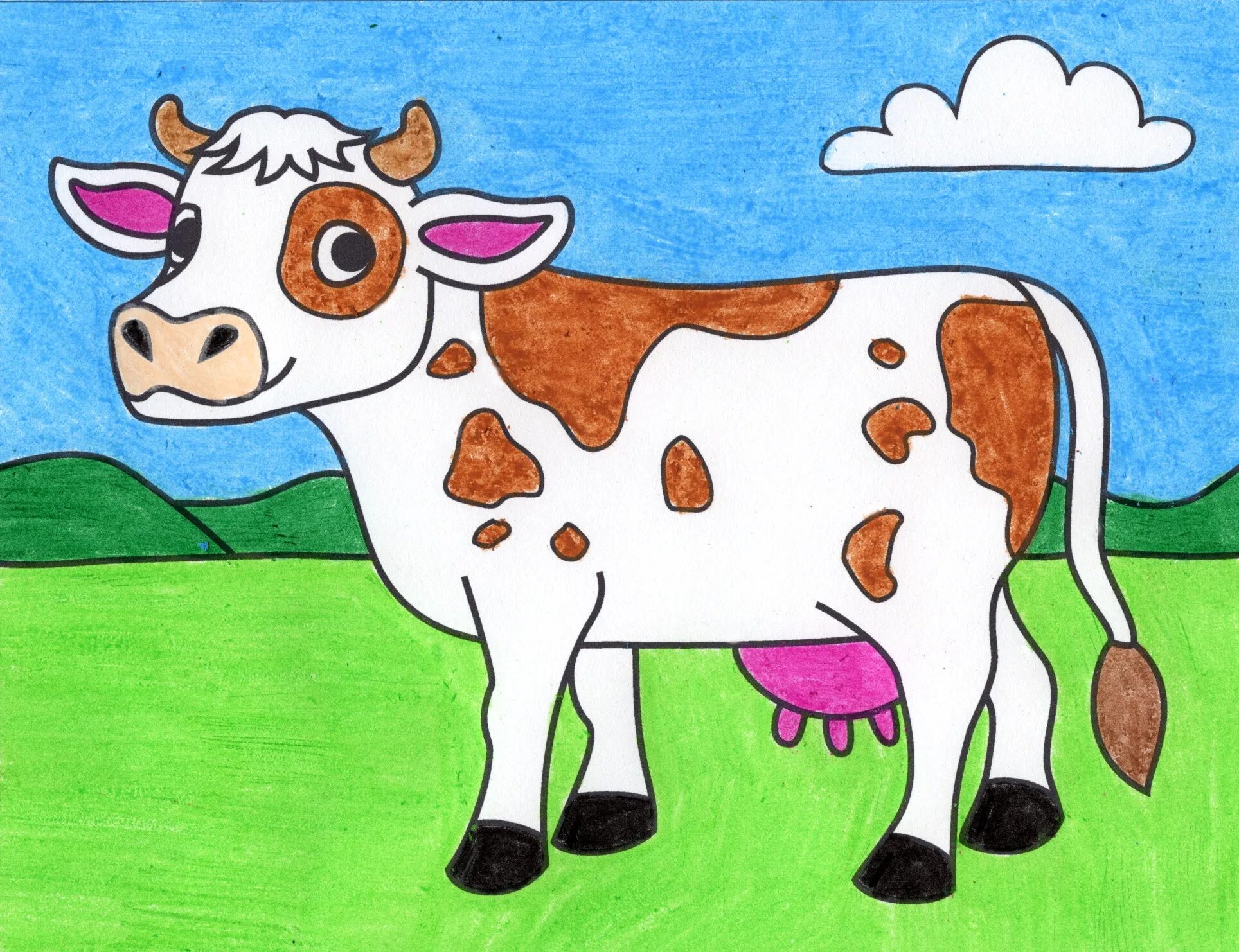 Коровы для детей 3 лет. Корова для рисования для детей. Корова рисунок. Корова рисунок для детей карандашом. Корова рисунок для детей.