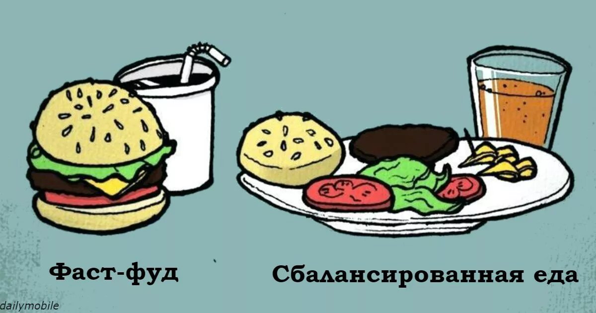 Шутки о еде. Здоровая и нездоровая пища. Здоровая пища и вредная пища. Гамбургер здоровое питание.