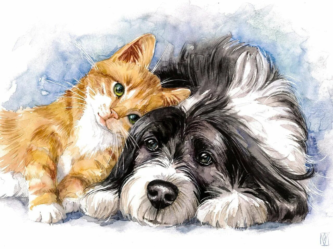 Как нарисовать собаку и кошку вместе. Собака и кошка вместе рисунок. собака и кошка вместе картинки аниме. котик плюс котик. картинка собака и кошка вместе рисунок в сердце.