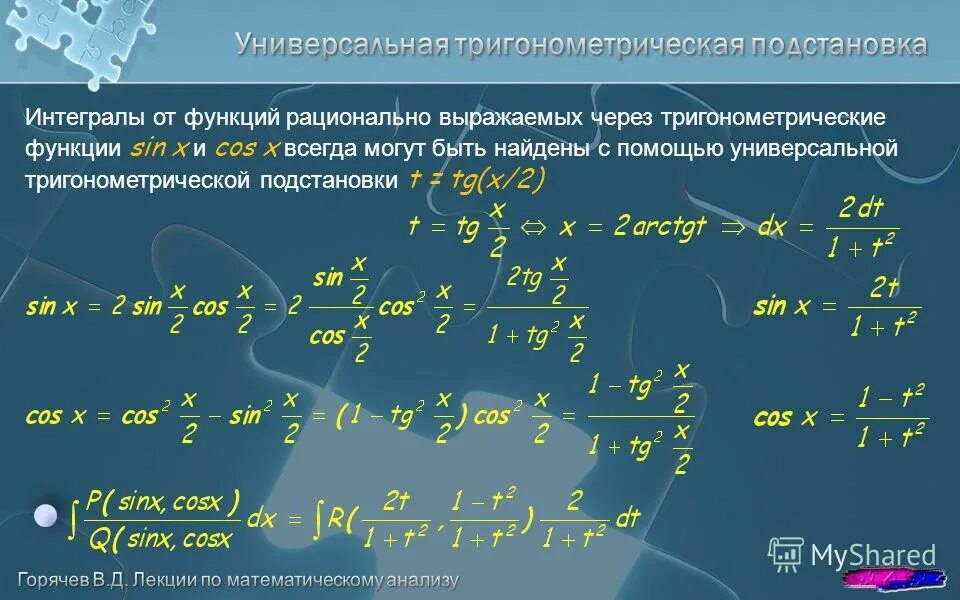 Интегралы от рациональных функций