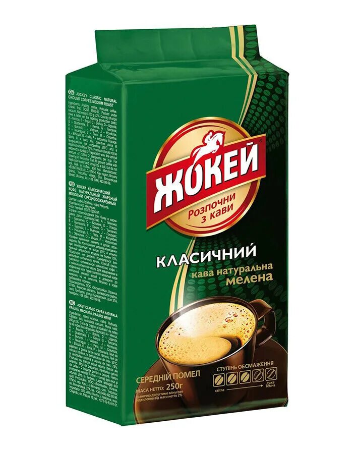 Хозтовары для офиса. Чай. Кофе: Кофе молотый Жокей "Классический", натуральный, 