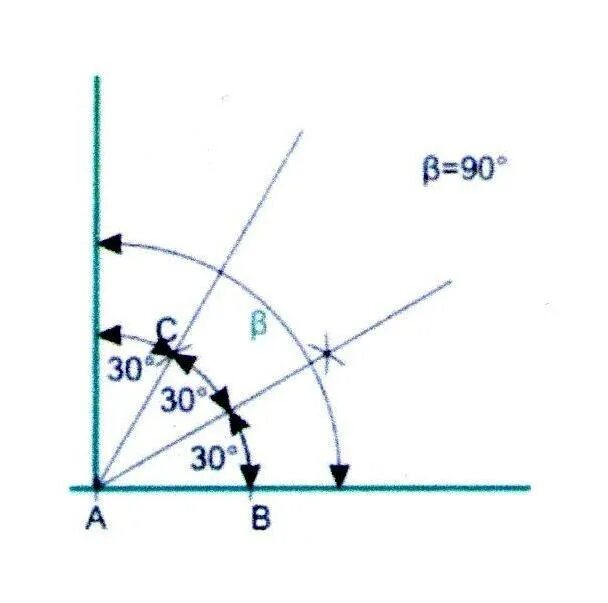 Построение угла 60 градусов. Построение угла 60 градусов с помощью циркуля и линейки. Как построить угол 30 градусов. Построение угла 30. Постройте угол равный 60 градусам