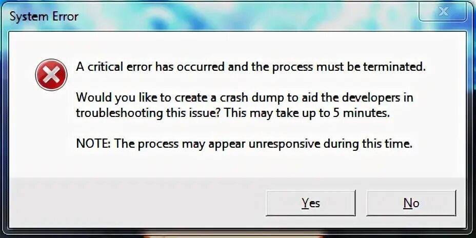 System error occurred