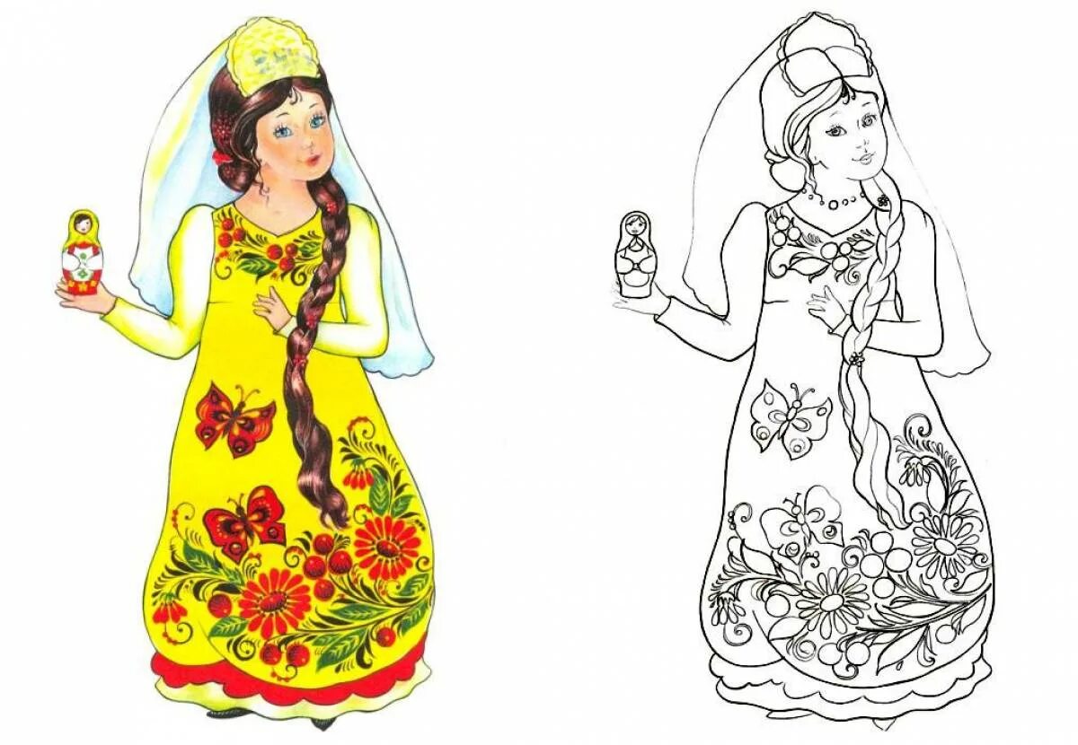 Нарисовать русскую народную