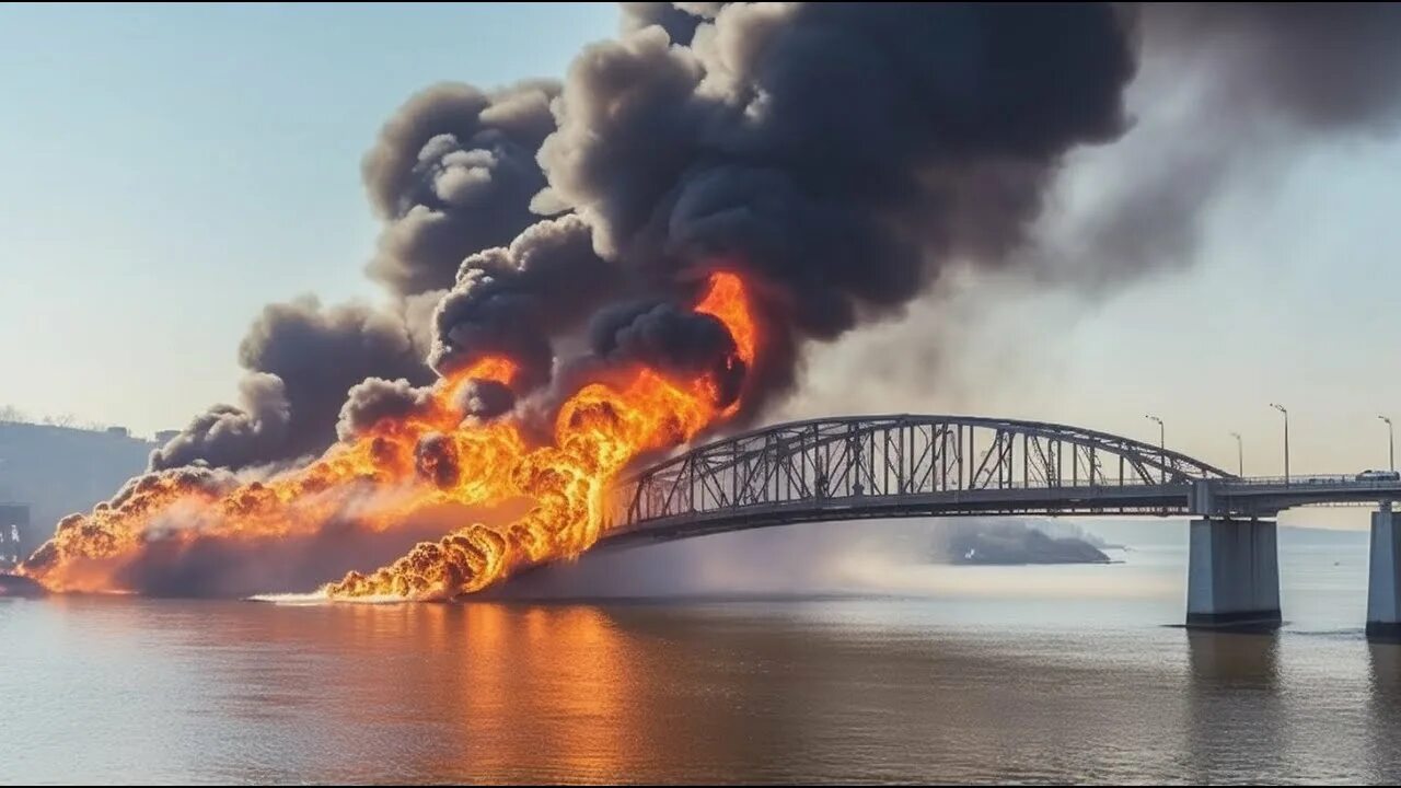 Bridge destroyed. Bridge destroyed