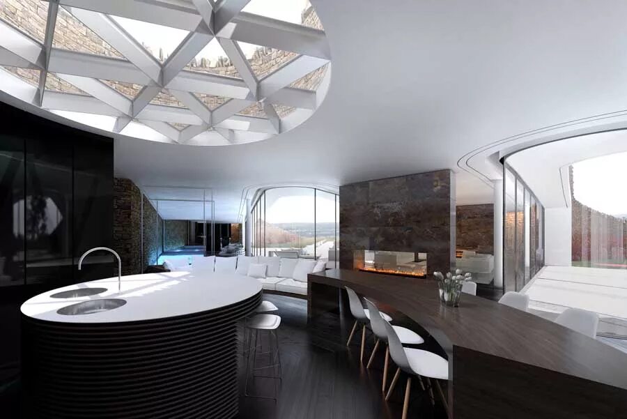 Дом подземными помещениями. Современный дом в земле. Бассейн в цокольном этаже. Подвал с бассейном. Дом aloni на кикладских островах.