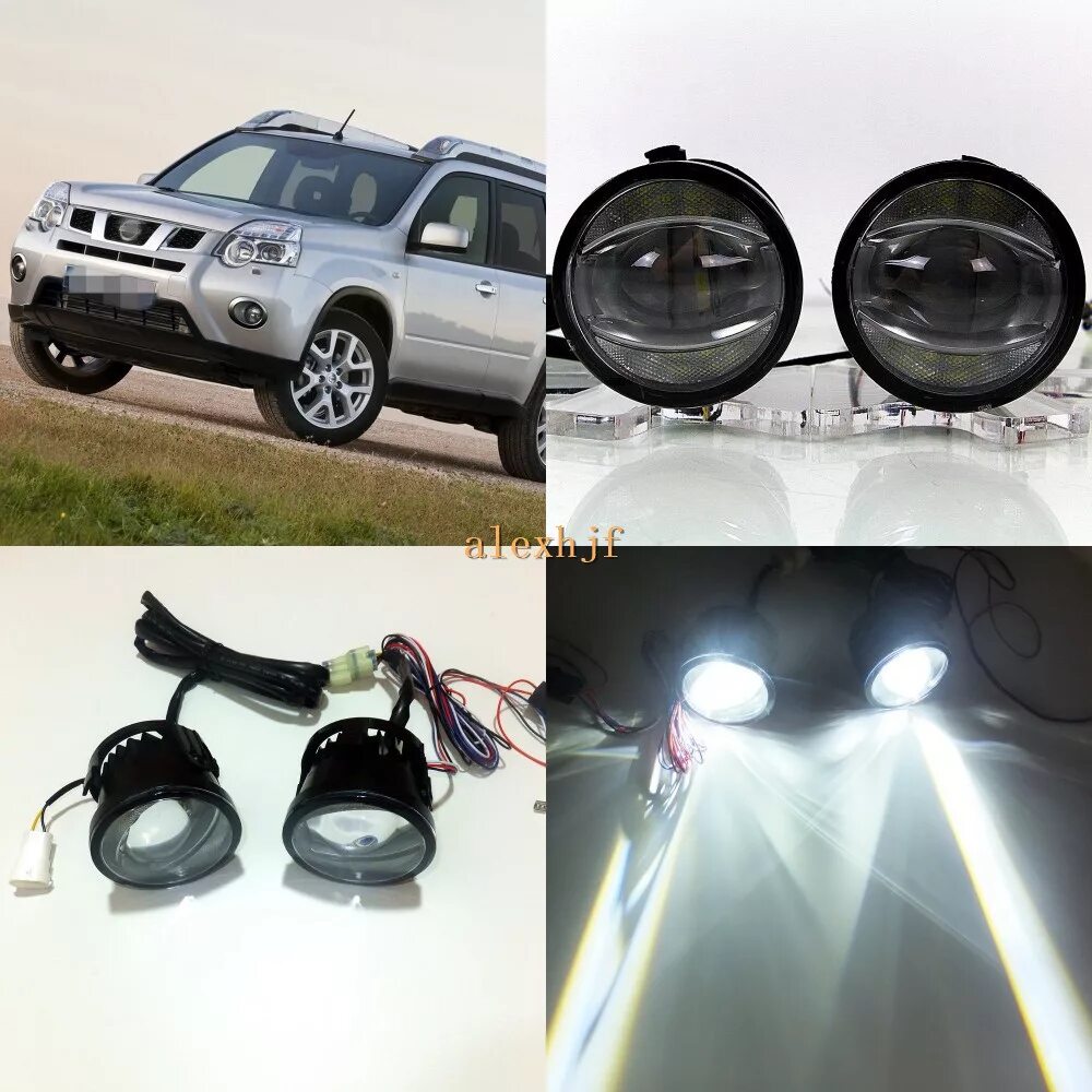 Светодиодные противотуманные фары ниссан. Led ПТФ X Trail t31. Led ПТФ Nissan x-Trail t31. X Trail t31 led фары. ПТФ Ниссан х-Трейл т31 светодиодные.