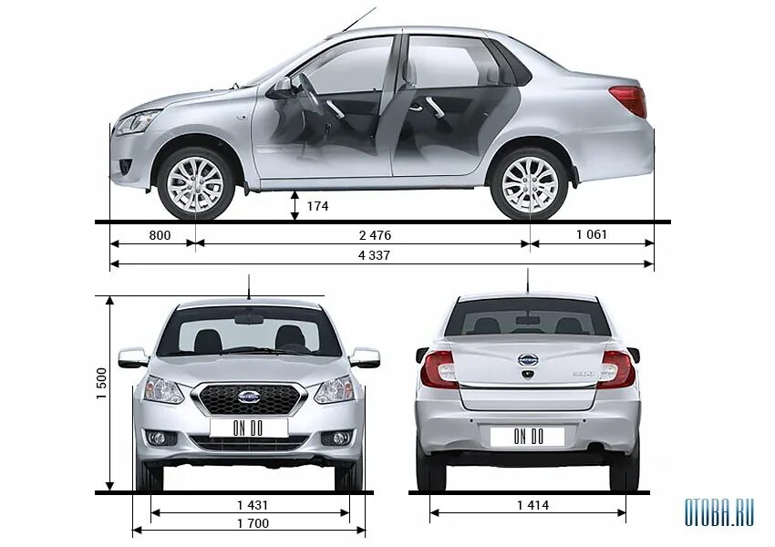 Datsun on-do габариты. Габариты Датсун он до седан. Datsun on-do чертеж. Гранта лифтбек сравнение