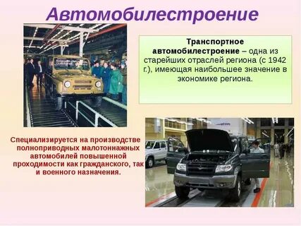 Виды автомобильной промышленности