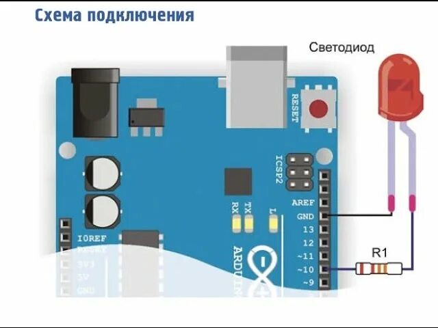 Скетч светодиод