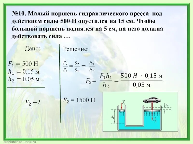 Давление воды в цилиндре нагнетательного насоса 1200. Гидравлический пресс f1/f2 s2/s1. Силы действующие на гидравлический пресс. Гидравлический пресс сила давления. Гидравлический пресс малый и большой поршень.