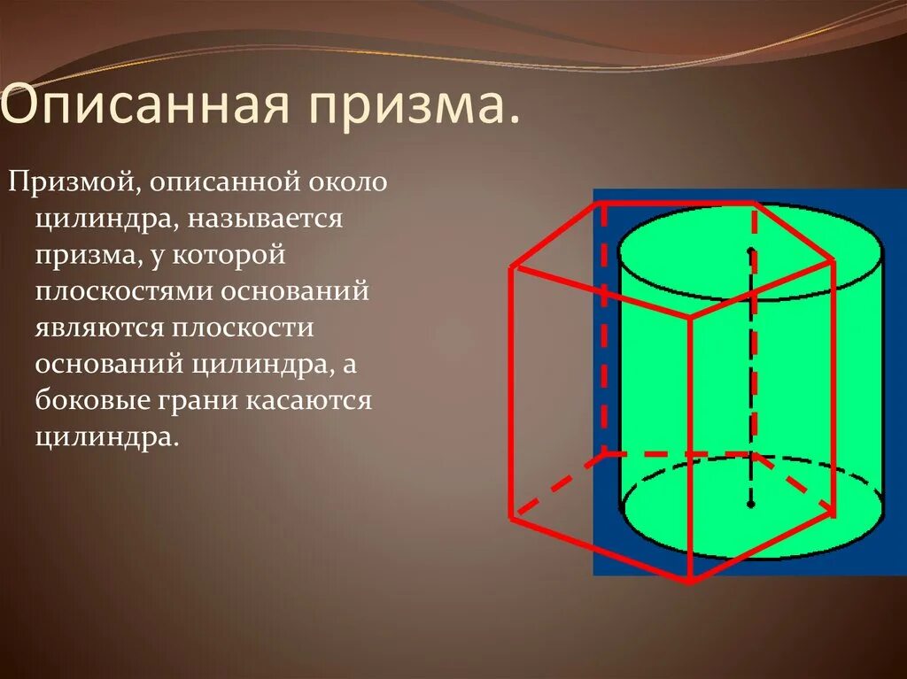 Призму можно вписать в. Призма описанная около цилиндра. Симметрия в призме. Вписанная и описанная Призма. Призма описана вокруг цилиндра.