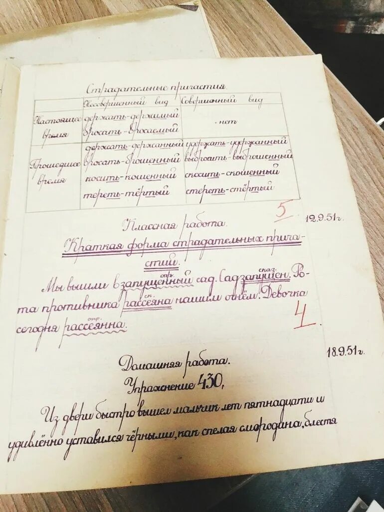 Почерк школьника