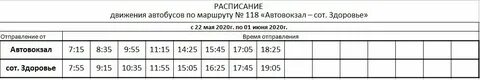 Расписание автобусов 118 сенная