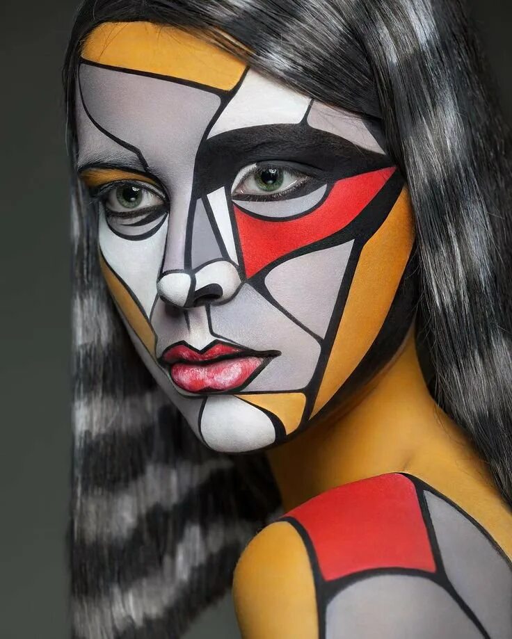Бодиарт на лице. Боди лицо. Бой арт. Боди лицо. Макияж красками.