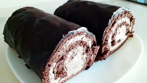 Рулет с шоколадной глазурью