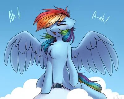 rainbow dash, soarin', pegasus, pony, g4, chest fluff, cloud, cowgirl ...