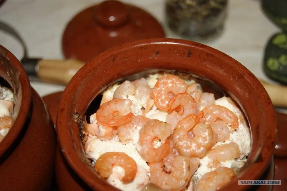 креветки в горшочках. креветки в горшочке. креветки в горшочке. жульен «аристократ». турецкие креветки.