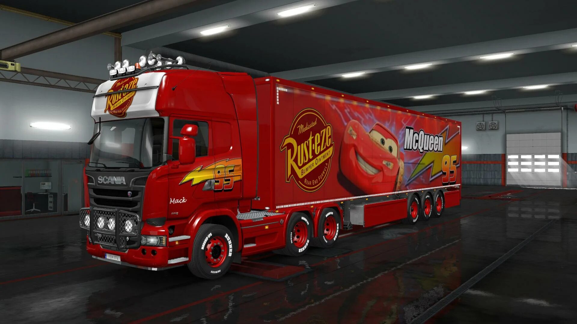 Маквин мода. Lightning MCQUEEN Mack. ETS 2 Lightning MCQUEEN. Mack MCQUEEN ATS 2. Прицеп MCQUEEN ATS.