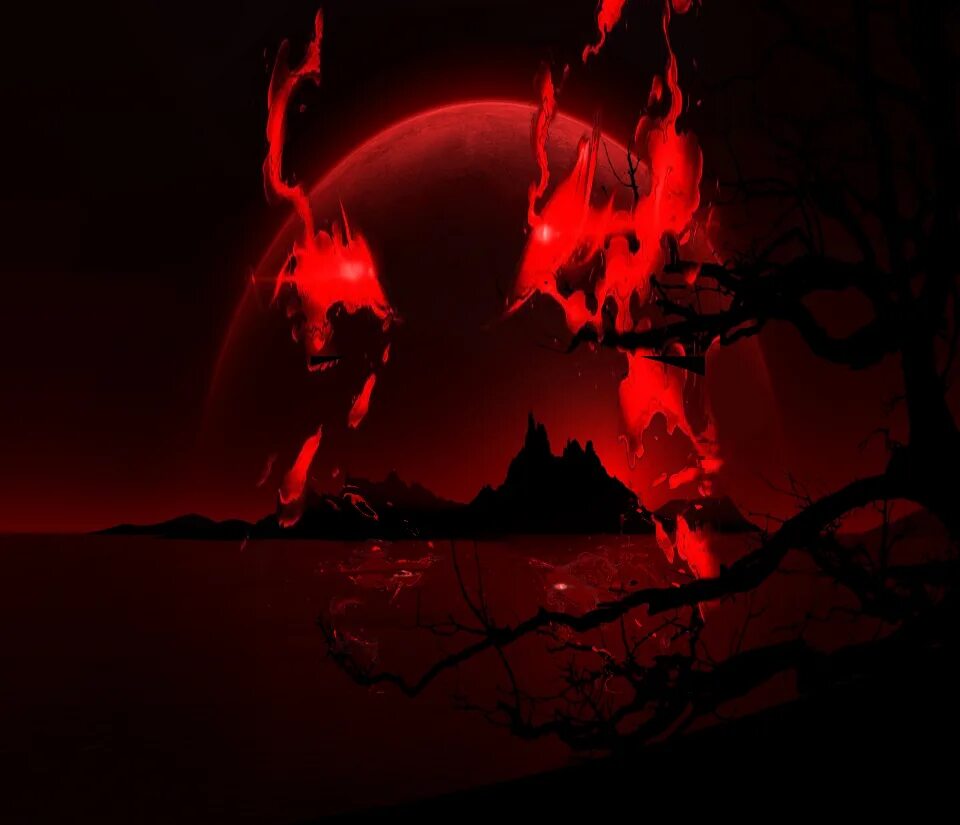 Кровавая Луна. Кроваво красный. Красная ночь.