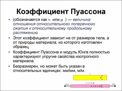 Коэффициент пуассона равен 0
