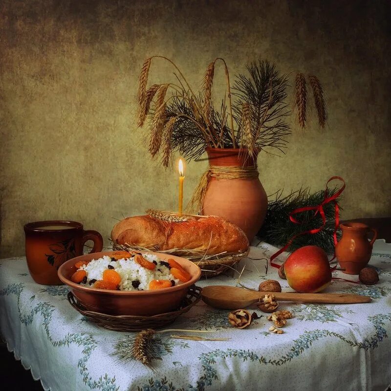 Рождественский пост православный. Рождественский пост кутья. Кутья на столе. Рождество христово сочиво. Пост перед сочельником.
